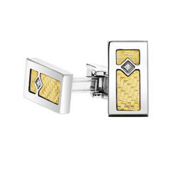 Steel and 18K Inlay Diamond Cufflink