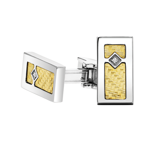 Steel and 18K Inlay Diamond Cufflink