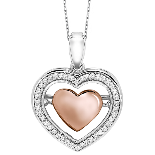 Gold Diamond ROL Pendant 1/7 ctw