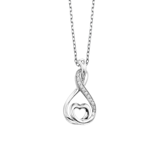 Sterling Silver Diamond Pendant - LOV1005