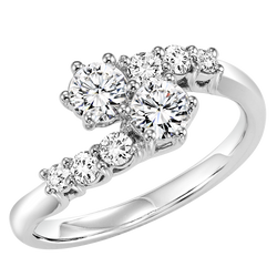 14K Diamond Two Stone Ring