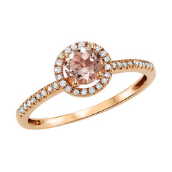 14K Morganite and Diamond Ring