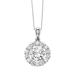 14K Diamond ROL Halo Pendant