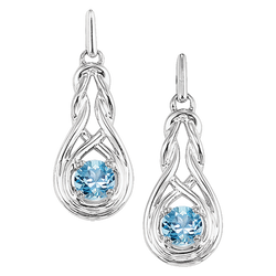 Silver Genuine Birthstone Earrings