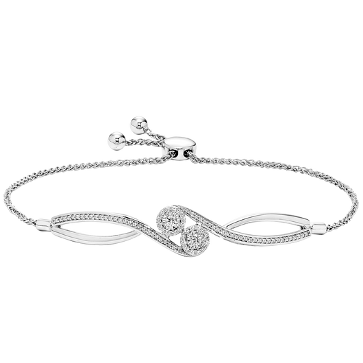 10KW Diamond BOLO Bracelet 1/3 ctw