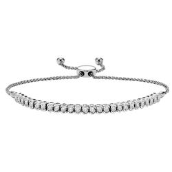 White Gold Diamond Bolo Bracelet 1/2 ctw