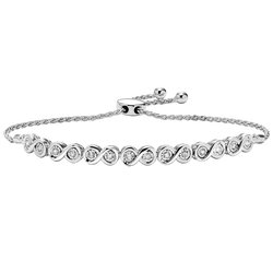 White Gold Diamond Bolo Bracelet 1/2 ctw