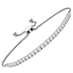 White Gold 14K Diamond Bolo Bracelet