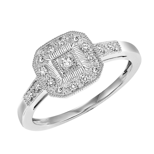 Sterling Silver Diamond Ring