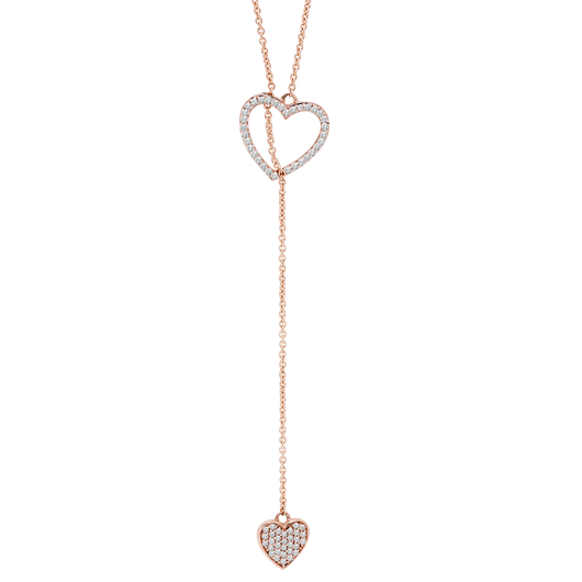 Rose Gold Diamond Lariat Pendant 1/4 ctw