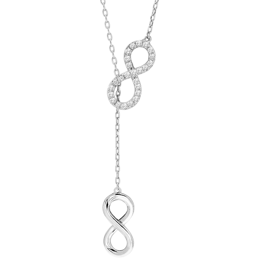 Gold Diamond Lariat Pendant 1/10 ctw