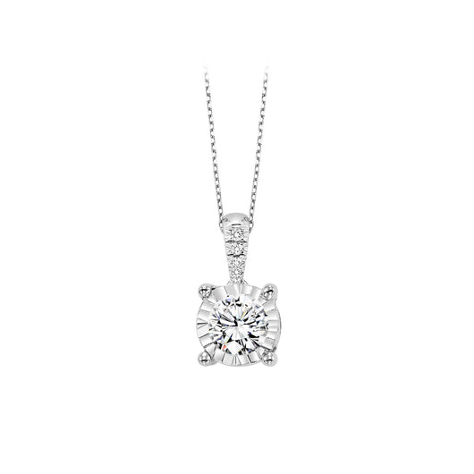 TriStar 14KW Diamond Solitaire Pendant